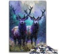 1000 Piece Jigsaw Puzzles for Adults Two Deer Staycation Kill Time with Fully Interlocking Randomly Shaped Pieces 26x38cm