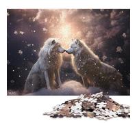 1000 Piece Jigsaw Puzzles for Adults Two Wolves in Love Jigsaw Puzzles for Adults, Paper Puzzles Educational Stress Relief Toy Puzzle 38x26cm/1000pcs