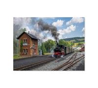 1000 Piece Jigsaw Puzzles for Adults，Under steam in the east，Classic Puzzle Difficult Puzzle Fun Creative DIY Toys Gifts for Girls And Boys, Family Games（38x26cm）-G27