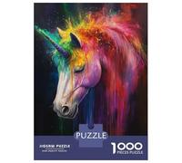 1000 Piece Jigsaw Puzzles for Adults Unicorn Colorful Powder Jigsaws for Adults Brain Teaser Game Stress Reliever for Is Ideal As A Gift 70x50cm/1000pcs