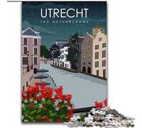 1000 Piece Jigsaw Puzzles for Adults Utrecht The Netherlands Family Game Stress Reliever Difficult Challenge Suitable for Couples (26x38cm) 1000pcs