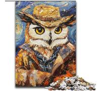 1000 Piece Jigsaw Puzzles for Adults Van Gogh Owl Wooden Puzzles, Ideal for Office, Bedroom, Living Room Decor (Size 26x38cm)