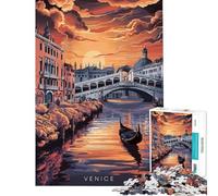 1000 Piece Jigsaw Puzzles for Adults Venice Sunset Gondola Jigsaw Puzzle Hands-on Game But Fun And Humorous for Is Ideal As A Gifts (Size 38x52cm)
