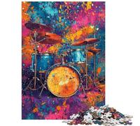 1000 Piece Jigsaw Puzzles for Adults Vibrant Drumset Art Hands-on Game Birthday Present Anti-Stress Toys Train Your Brain And Hands Size 75x50cm