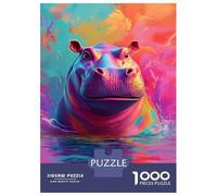 1000 Piece Jigsaw Puzzles for Adults Vibrant Hippo Splash-2 Teenager Puzzles Toy Wall Decor Birthday Present Unique Gifts for Birthday And Christmas 52x38cm/1000pcs