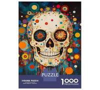 1000 Piece Jigsaw Puzzles for Adults Vibrant Skull Art -6 Adult Jigsaw Puzzle Toy Wall Decor Wall Decoration Unique Gifts for Birthday And Christmas 52x38cm/1000pcs
