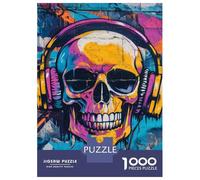 1000 Piece Jigsaw Puzzles for Adults Vibrant Skull Graffiti Adult Jigsaw Puzzle Toy Wall Decor Wall Decoration Unique Gifts for Birthday And Christmas 70x50cm/1000pcs