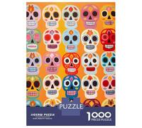 1000 Piece Jigsaw Puzzles for Adults Vibrant Skull Mosaic Jigsaws for Adults Brain Teaser Game Stress Reliever for Is Ideal As A Gift 70x50cm/1000pcs