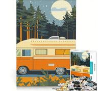 1000 Piece Jigsaw Puzzles for Adults Vintage Camper in Forest Practical Game Improve Memory Deal As Gifts for The Whole Family 50x75cm
