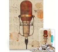 1000 Piece Jigsaw Puzzles for Adults Vintage Microphone Art Relaxing Games Train Your Brain And Hands Unique Birthday And Xmas Gifts 50x75cm