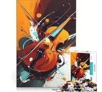 1000 Piece Jigsaw Puzzles for Adults Violin Abstract Art Practical Game Improve Memory Deal As Gifts for The Whole Family 38x52cm