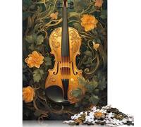 1000 Piece Jigsaw Puzzles for Adults Violin Vintage Violinist Jigsaw Puzzles for Adults, Wooden Puzzles Educational Stress Relief Toy Puzzle 1000pcs (75x50cm)