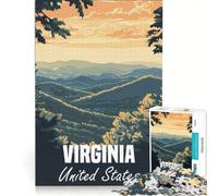 1000 Piece Jigsaw Puzzles for Adults Virginia Mountain Landscape Poster Practical Game Improve Memory Deal As Gifts for The Whole Family 50x75cm