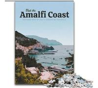 1000 Piece Jigsaw Puzzles for Adults Visit Amalfi Coast Family Game Stress Reliever Difficult Challenge Suitable for Couples (26x38cm) 1000pcs