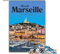 1000 Piece Jigsaw Puzzles for Adults Visit Marseille, Learning Educational for Is Ideal As A Gift for The Whole Family 26x38cm