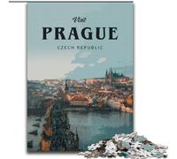 1000 Piece Jigsaw Puzzles for Adults Visit Prague,Help The Brain Exercise Addictive Toys to Cultivate Patience Artists Collection,Fine Art 50x75cm