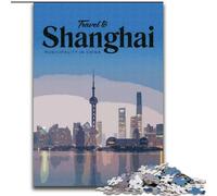 1000 Piece Jigsaw Puzzles for Adults Visit Shanghai,Help The Brain Exercise Addictive Toys to Cultivate Patience Artists Collection,Fine Art 50x75cm