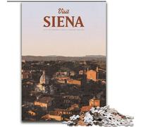 1000 Piece Jigsaw Puzzles for Adults Visit Siena Family Game Stress Reliever Difficult Challenge Suitable for Couples (50x75cm) 1000pcs