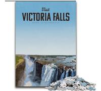 1000 Piece Jigsaw Puzzles for Adults Visit Victoria Falls,Help The Brain Exercise Addictive Toys to Cultivate Patience Artists Collection,Fine Art 50x75cm