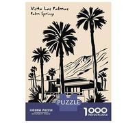 1000 Piece Jigsaw Puzzles for Adults Vista Las Palmas Palm Springs Illustration Puzzle for Adults Anti-Stress Toys But Fun And Humorous Birthday And Unique Gifts 52x38cm/1000pcs