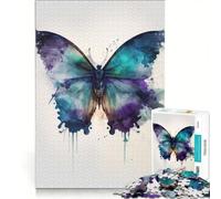 1000 Piece Jigsaw Puzzles for Adults Watercolor Butterfly Practical Game Improve Memory Deal As Gifts for The Whole Family 50x75cm