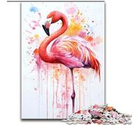 1000 Piece Jigsaw Puzzles for Adults Watercolor Flamingo JigsawPuzzle 1000 Pieces for Adults Family Activity Game for Teenagers, Challenging Brain Teaser (Size 50x75cm)