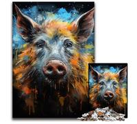 1000 Piece Jigsaw Puzzles for Adults Watercolour Wild Boar Impossible Jigsaw Puzzles for Adults for Birthdays, Holidays, Best for Christmas 50x75CM/19.68x29.52inch