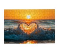 1000 Piece Jigsaw Puzzles for Adults, Wave Jigsaw Puzzles for Adults 1000 Piece, Heart Puzzle Challenging Game for the Whole Families, Classic Wooden Jigsaws Suitable for Home Decoration, Gifts -2731