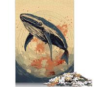1000 Piece Jigsaw Puzzles for Adults Whale Retro Japan Vibes Jigsaw Puzzles for Adults, Paper Puzzles Educational Stress Relief Toy Puzzle 38x26cm/1000pcs