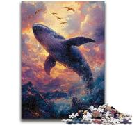 1000 Piece Jigsaw Puzzles for Adults Whales at Sunset Help The Brain Exercise Addictive Toys to Cultivate Patience A Work of Art 26x38cm