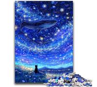 1000 Piece Jigsaw Puzzles for Adults Whales Under The Starry Sky Educational Games Home Decoration Educational Game for Birthday, Chrismas 50x75cm