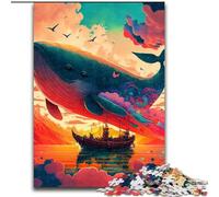 1000 Piece Jigsaw Puzzles for Adults Whales Voyage Puzzle Made of cardboard,Challenging Brain Teaser for Teenagers, Family Game Night Fun 1000pcs(26x38cm)