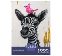 1000 Piece Jigsaw Puzzles for Adults Whimsical Zebra And Bird Adult Jigsaw Puzzle Toy Wall Decor Wall Decoration Unique Gifts for Birthday And Christmas 52x38cm/1000pcs