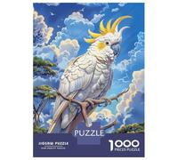 1000 Piece Jigsaw Puzzles for Adults White Cockatoo on Branch Adult Jigsaw Puzzle Toy Wall Decor Wall Decoration Unique Gifts for Birthday And Christmas 52x38cm/1000pcs