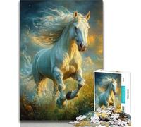 1000 Piece Jigsaw Puzzles for Adults White Horse Puzzles for Adults,Family Game Stress Reliever Difficult Challenge Suitable for Couples (size 75x50cm)