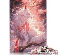 1000 Piece Jigsaw Puzzles for Adults White Kitsune of Sakura Creative Wooden Jigsaw Puzzles for Adults & Teenagers Puzzles Educational Puzzle Family Game 1000pcs (75x50cm)