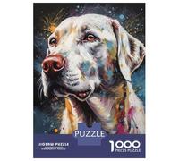1000 Piece Jigsaw Puzzles for Adults White Labrador Painting Puzzles for Adults Relaxing Games A Work of Art Difficult And Challenge 52x38cm/1000pcs
