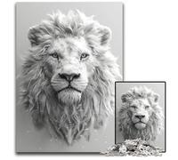 1000 Piece Jigsaw Puzzles for Adults White Lion Portrait Challenging Puzzles Ideal for Family Fun, Relaxation 1000 PCS(75x50cm)