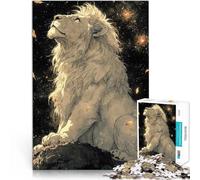 1000 Piece Jigsaw Puzzles for Adults White Lion Under Stars Analyse und Logik Geburtstagsgeschenk, Geschenke38x26cm