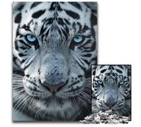 1000 Piece Jigsaw Puzzles for Adults White Siberian Tiger Difficult Puzzles for Adults Perfect for Halloween, Christmas, Birthday Gift 1000 PCS(75x50cm)