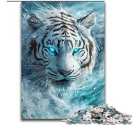 1000 Piece Jigsaw Puzzles for Adults White Tiger cardboard Jigsaw Puzzles 26X38CM Challenging DIY Brain Teaser, Perfect Family Game Or Decorative Gift