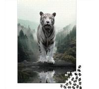 1000 Piece Jigsaw Puzzles for Adults White Tiger Jigsaw Puzzle Adult Paper Puzzles Family Entertainment Toys 1000pcs (38x26cm)
