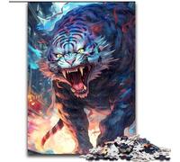 1000 Piece Jigsaw Puzzles for Adults White Tiger Rage Impossible Jigsaw Puzzles for Adults size 26x38cm DIY Decoration, Brain Challenge, for Adult, Family