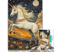 1000 Piece Jigsaw Puzzles for Adults White Unicorn 1000 Pieces for Teenagers,Educational Games Home Decoration Birthday Present, Gifts, Wall Art 50x75cm
