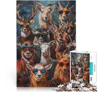 1000 Piece Jigsaw Puzzles for Adults Wild Cool Animals Painting Hands-on-Spiel Geburtstagsgeschenk, Geschenke52x38cm