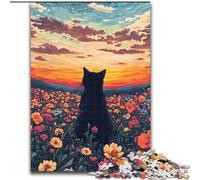 1000 Piece Jigsaw Puzzles for Adults Wildflowers from The Cat Puzzles for 1000 Piece Christmas Halloween Mother's Day New Year Easter Gift (Size 50x75cm)