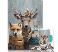 1000 Piece Jigsaw Puzzles for Adults Winter Animals,Help The Brain Exercise Addictive Toys to Cultivate Patience Artists Collection,Fine Art 50x75cm