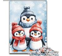 1000 Piece Jigsaw Puzzles for Adults Winter Penguins,Educational Family Game Wall Decoration Unique Birthday And Xmas Gifts 38x26cm