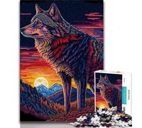 1000 Piece Jigsaw Puzzles for Adults Wolf Art Series Style Adult Puzzles,Stress Reliever Staycation Kill Time Home Decoration Toys 26x38cm