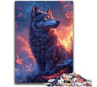 1000 Piece Jigsaw Puzzles for Adults Wolf at Sunset 1000 Piece Jigsaw,Fun Activity for Home, Rainy Days Toys, Birthday Gifts (38x26cm)